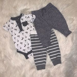 Grey & white jogger & onesie set
